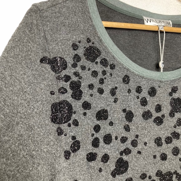 NWOT Wildfox Sparkly Beach Sequin Leopard Pullover - Picture 5 of 7